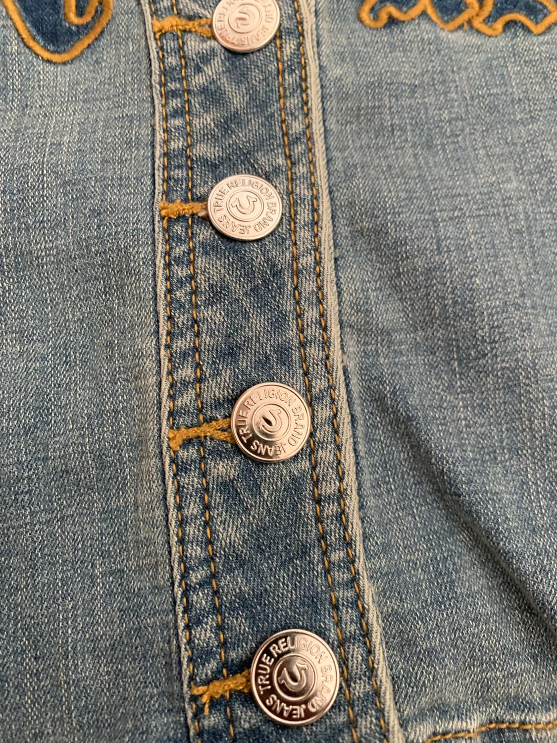 [사이즈S,M] 트루 릴리젼 크롭 데님 저지 상품이미지5