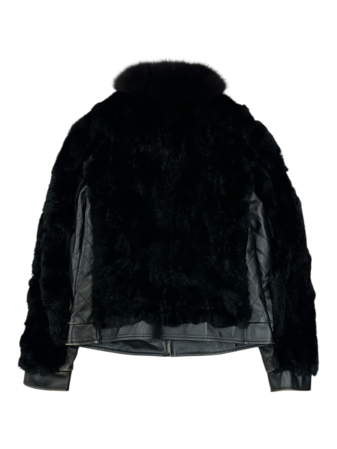 토끼 여우 양가죽 퍼자켓 블랙 66 #csz1967 상품이미지4