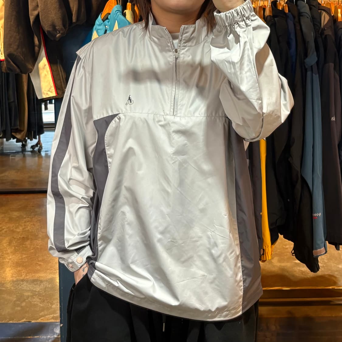 빈폴골프 사이드라인 연그레이 반집업 상품이미지1