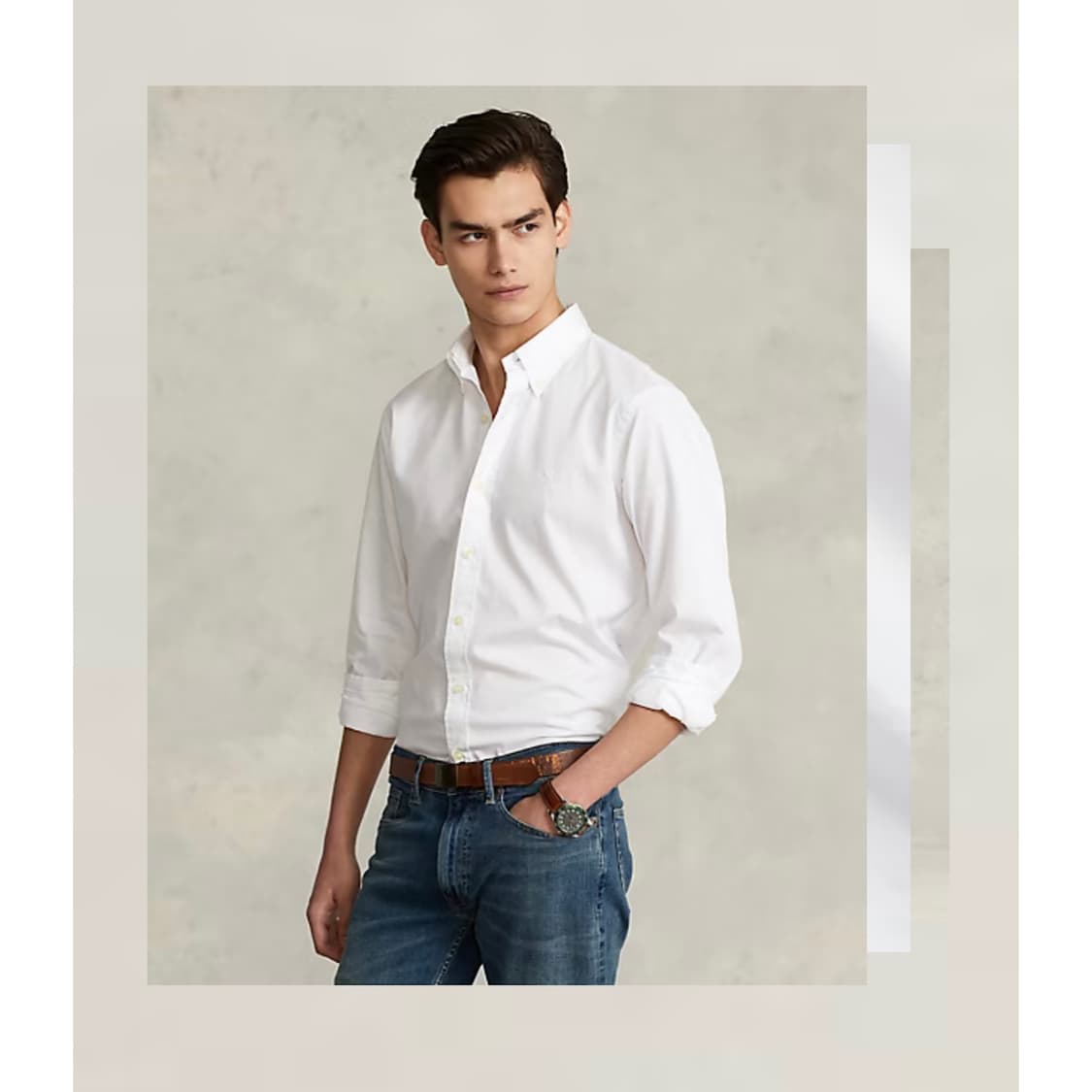 [M] 폴로 랄프로렌 가먼트 다이 트윌 셔츠 클래식 핏 QR인증 상품이미지2