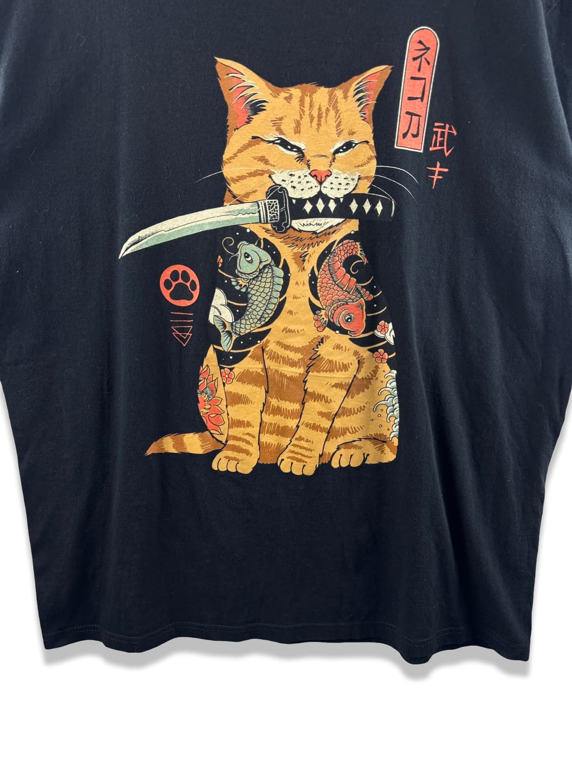 JPN 사무라이네코 오리엔탈 프린팅 티셔츠2281 상품이미지4