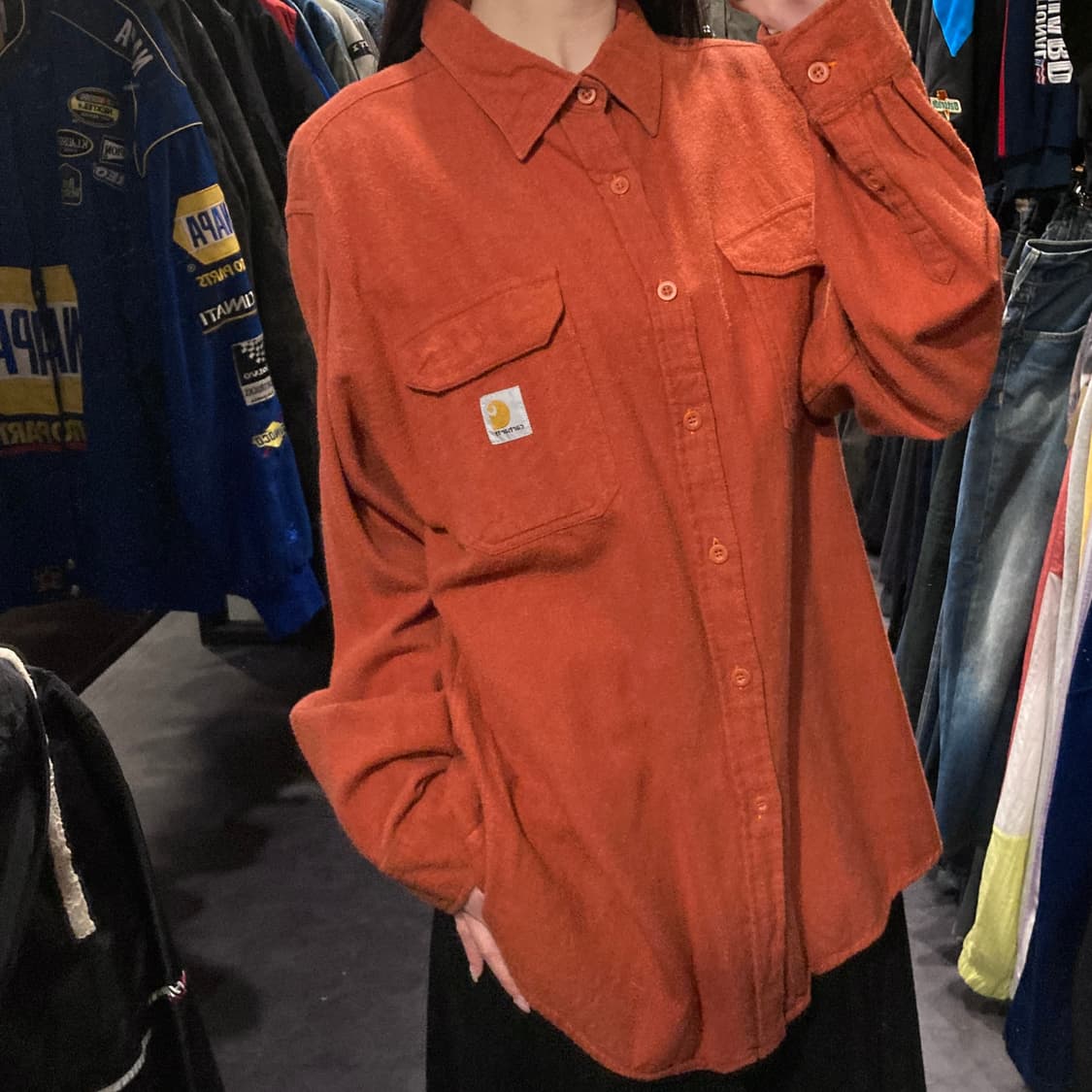 [IM] 칼하트 울 긴팔셔츠 오렌지 상품이미지3
