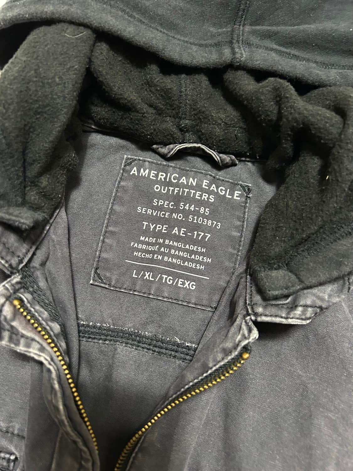 American Eagle y2k denim hood zip-up 상품이미지2