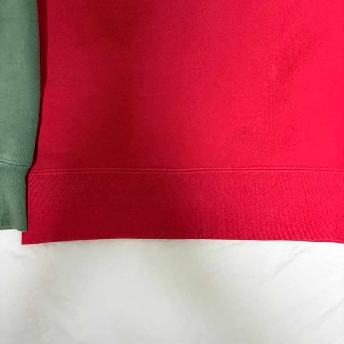 슈프림 투톤 하프집업 스웻셔츠 맨투맨 그린 레드 상품이미지5