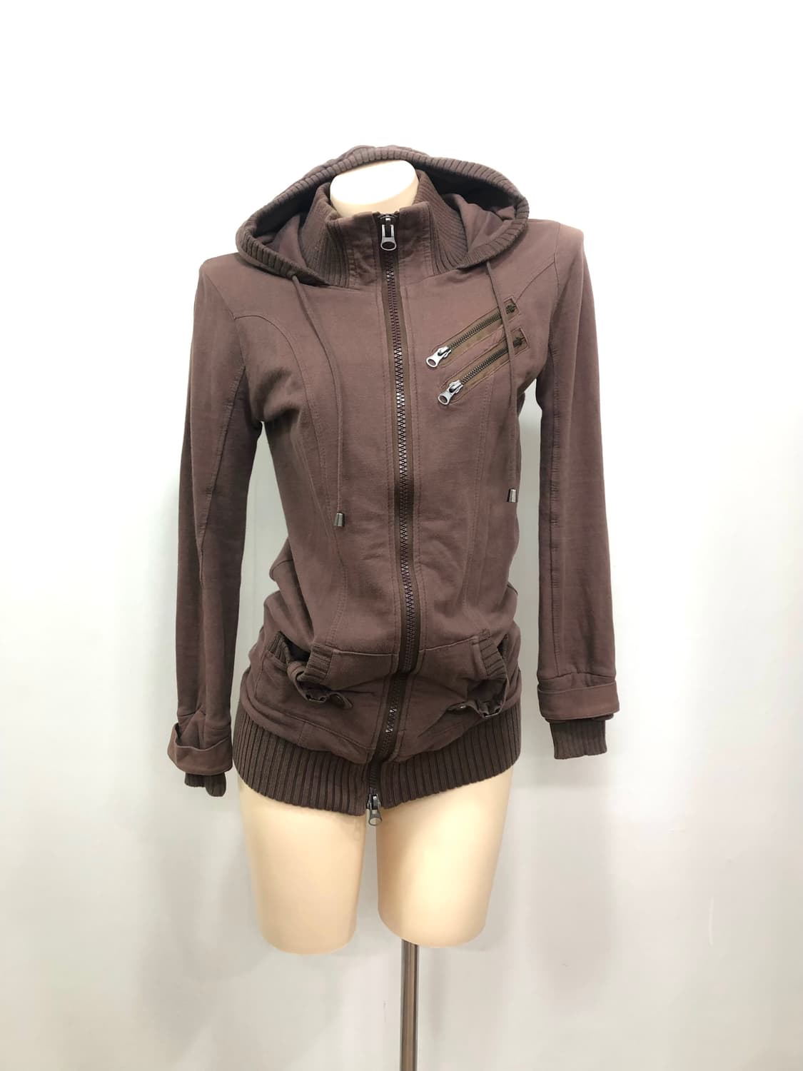 ash burgundy y2k two-way zip up 상품이미지1