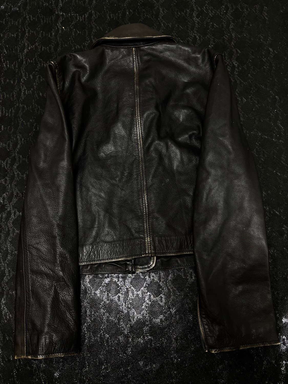 “Vintage” Y2K Vintage Washed Leather Jac 상품이미지10