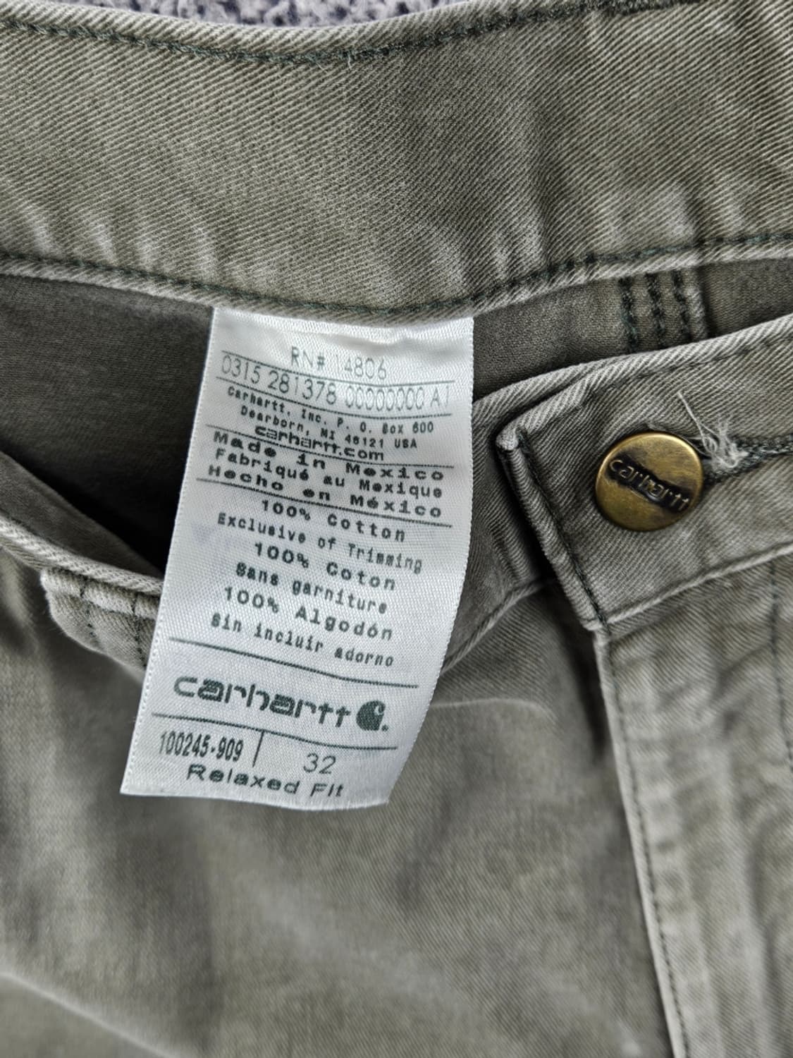 칼하트 코튼 워크 쇼츠 반바지 커스텀 ( 32" ) / 12002 상품이미지7