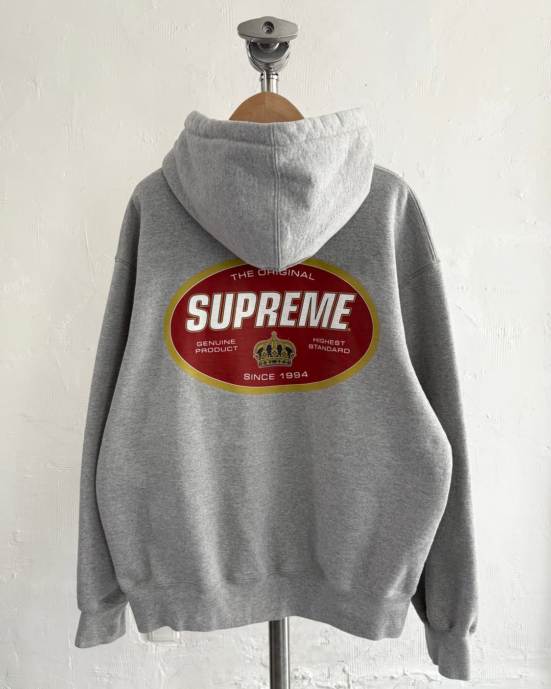Supreme 슈프림 그레이 컬러 크라운 로고 후드티 상품이미지5