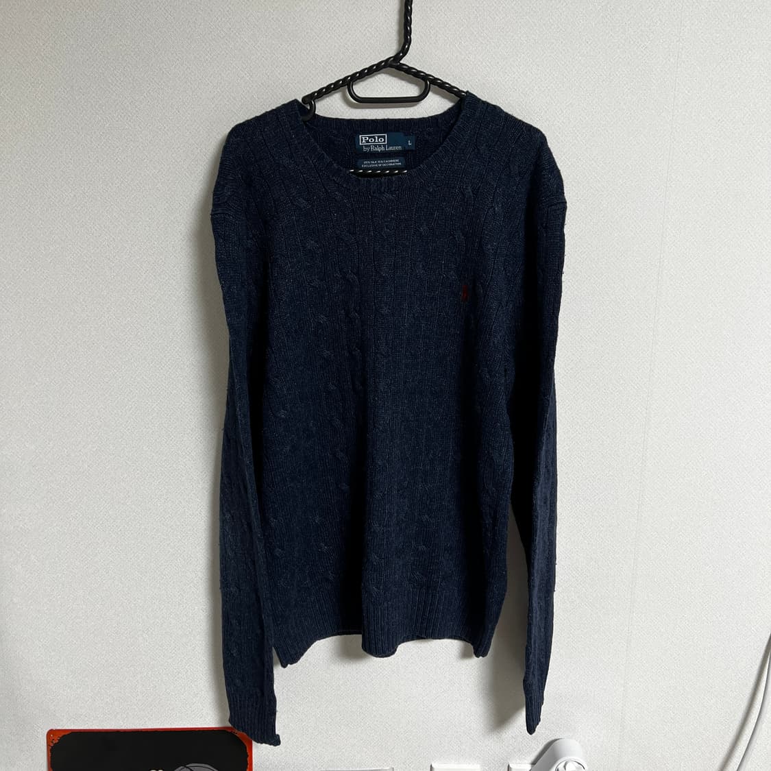 폴로 랄프로렌 실크 캐시미어 꽈배기 케이블 니트 L 상품이미지1