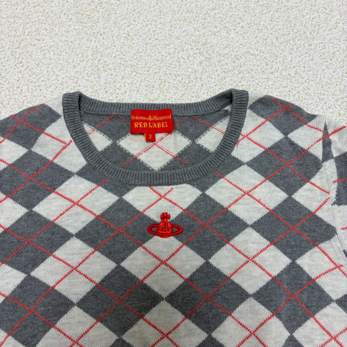 비비안웨스트우드 아가일 반팔 니트 상품이미지2