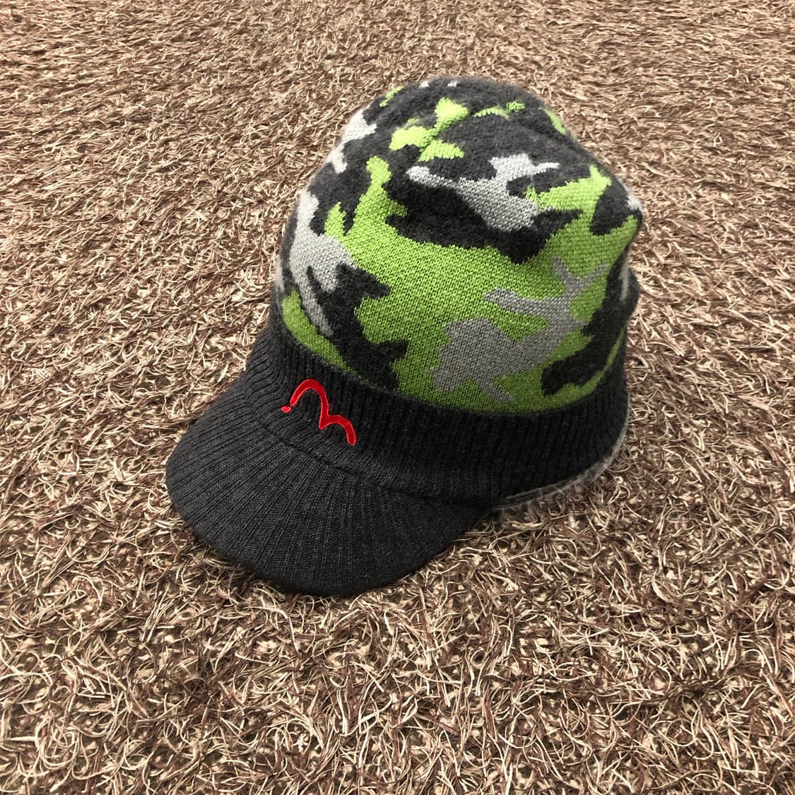 에비수 카모 패턴 니트 비니 캡 상품이미지1