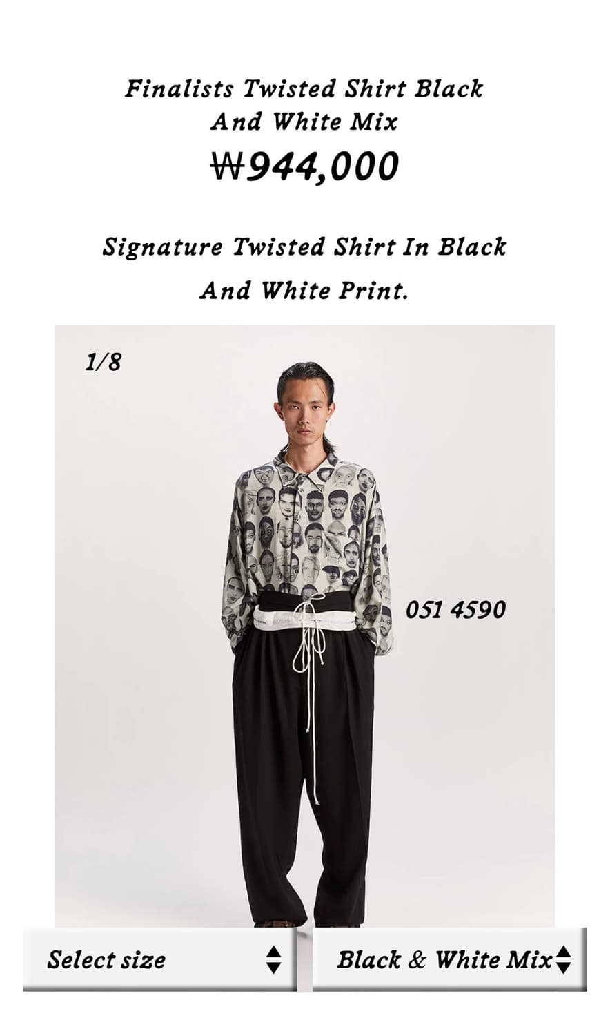 Finalists Twisted Shirt Black And White 상품이미지1