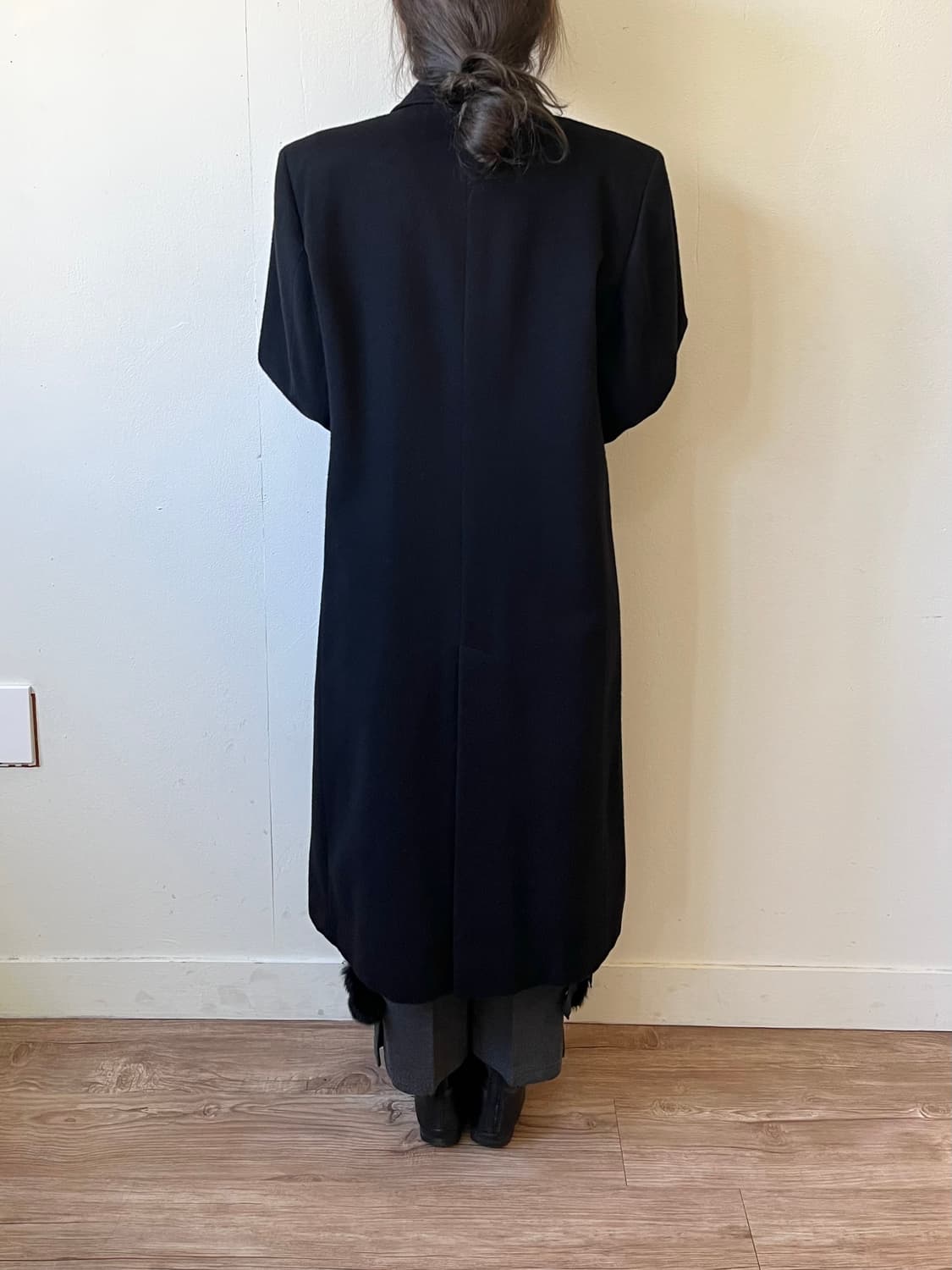 HERNO 울 & 캐시미어 블랙 더블 코트 상품이미지9