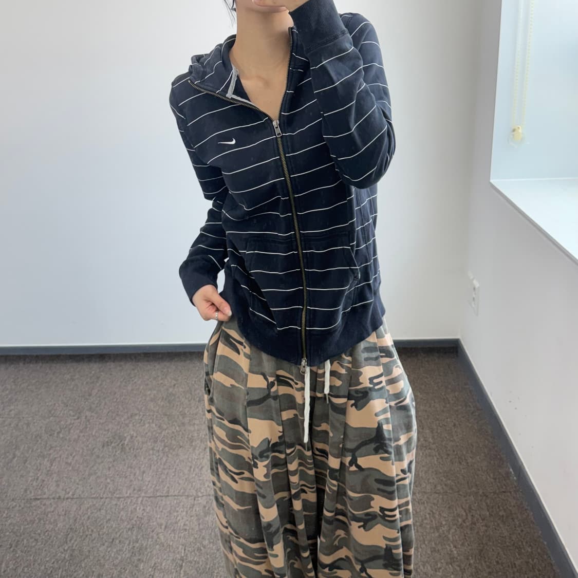 Nike 나이키 스트라이프 블랙 후드집업   상품이미지2