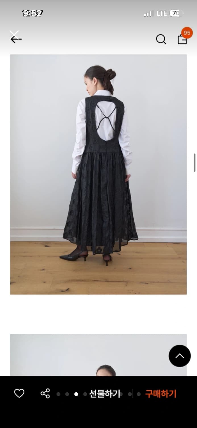 마조네 백 홀 드레스 레이스 블랙 M 상품이미지3