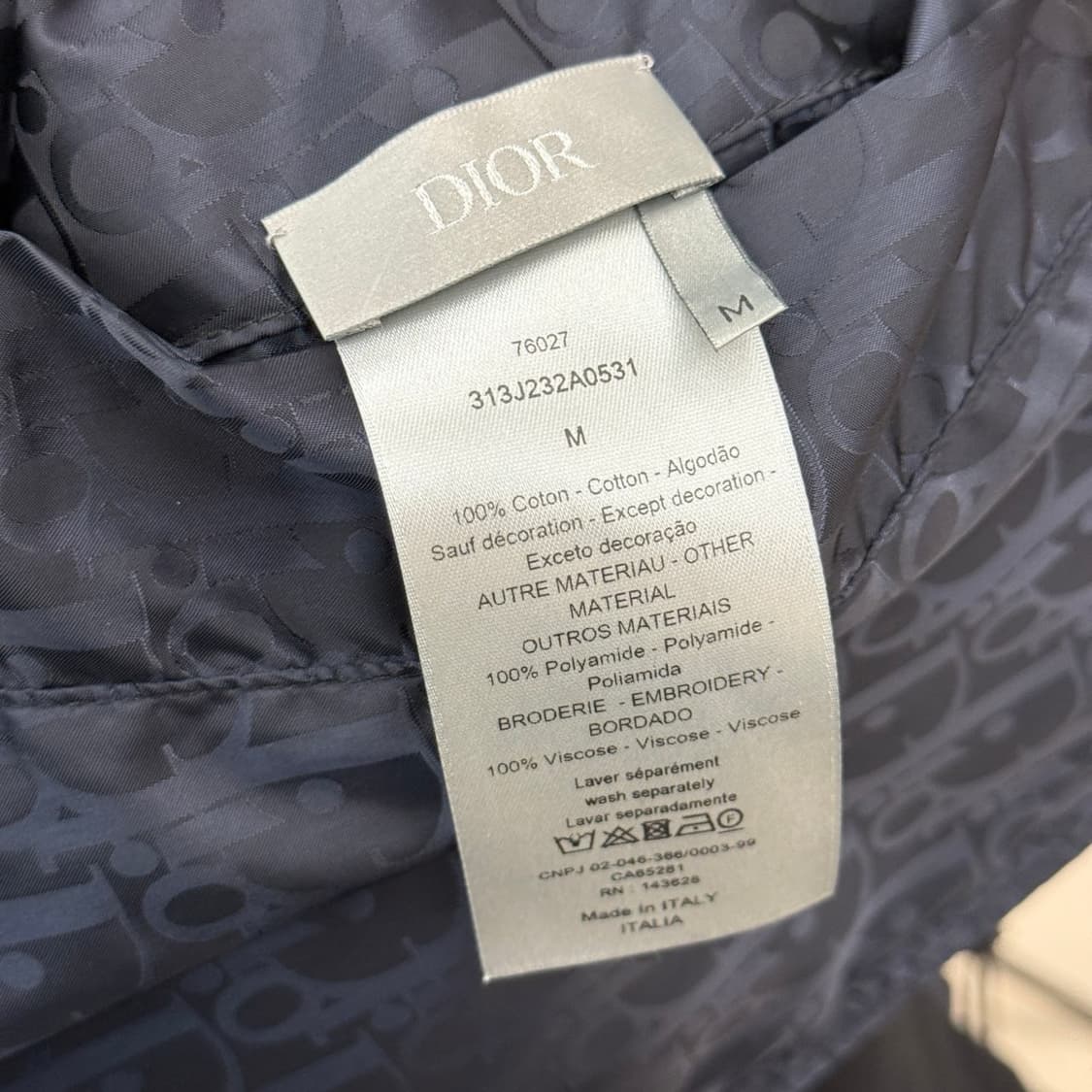 [리오브전포점] 디올 꾸뛰르 오블리크 자카드 리버서블 후드 바람막이 자켓 상품이미지6