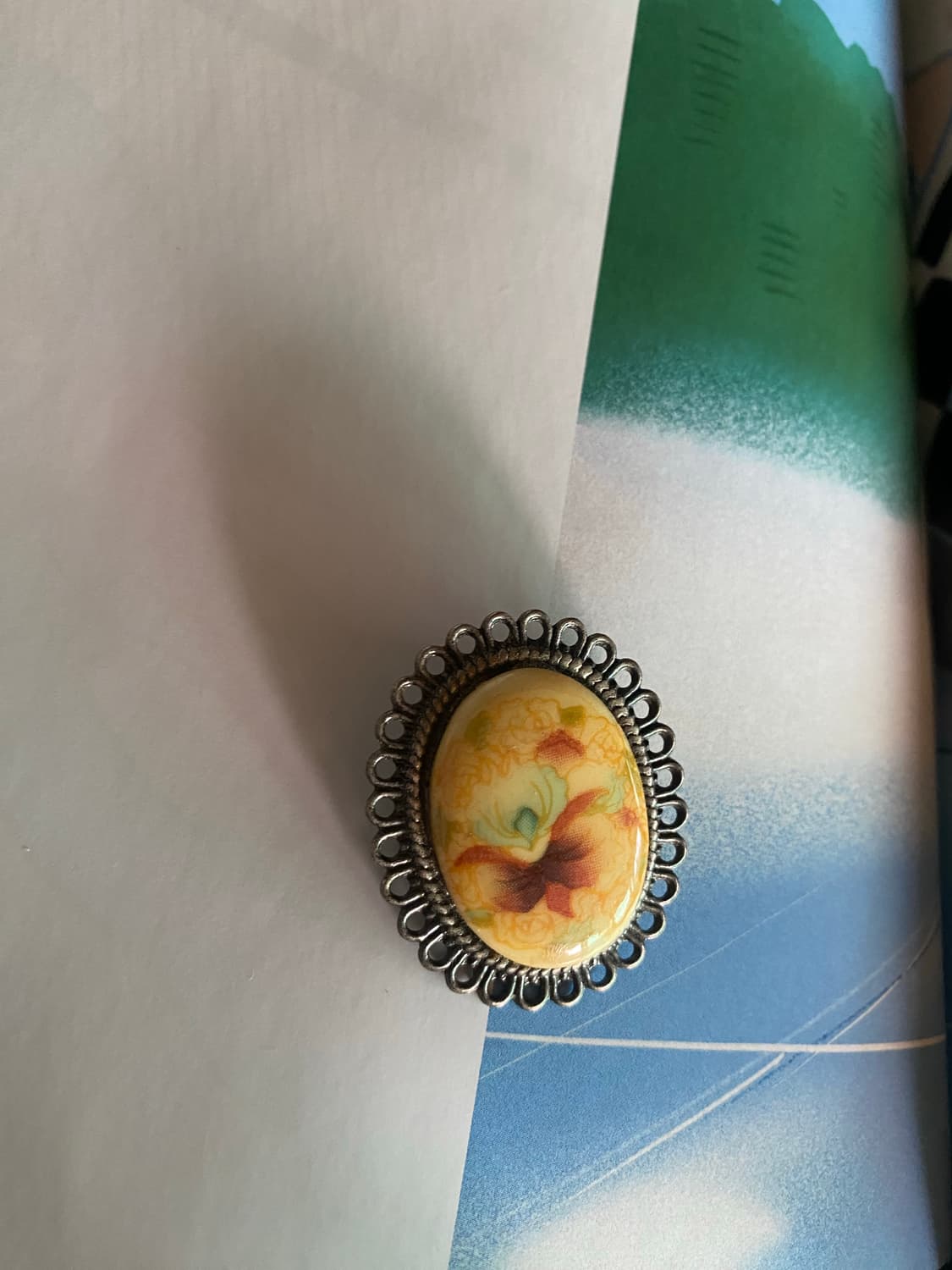 플라워 카보션 빈티지 브로치 상품이미지2