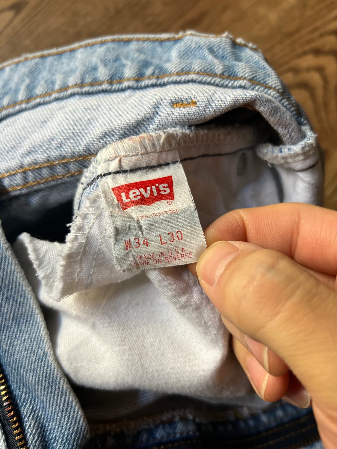 [34]90's 리바이스 505 Made in USA 연청 데님 팬츠 상품이미지6