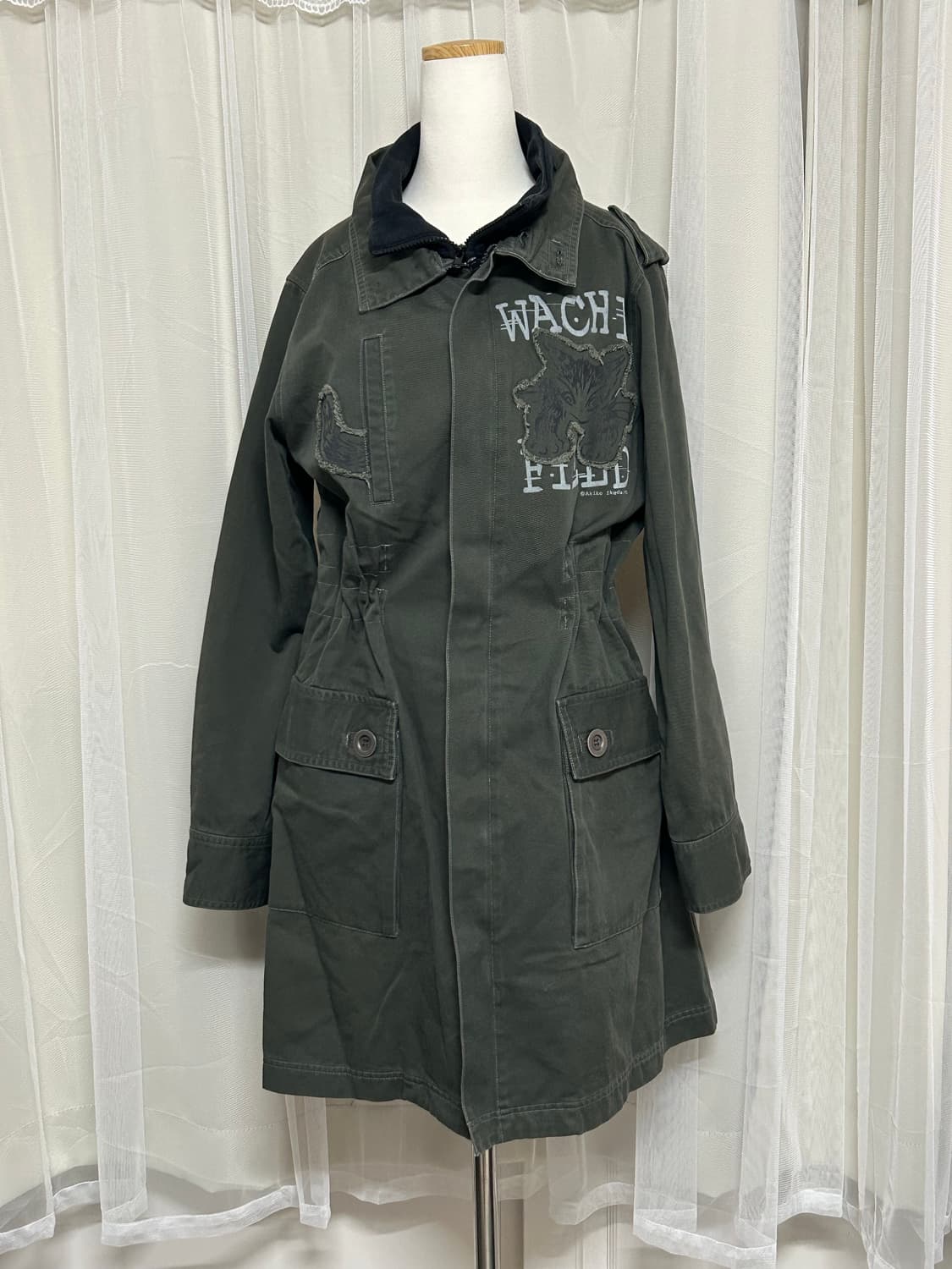 Y2K 밀리터리 롱야상 자켓 고양이패치  상품이미지2