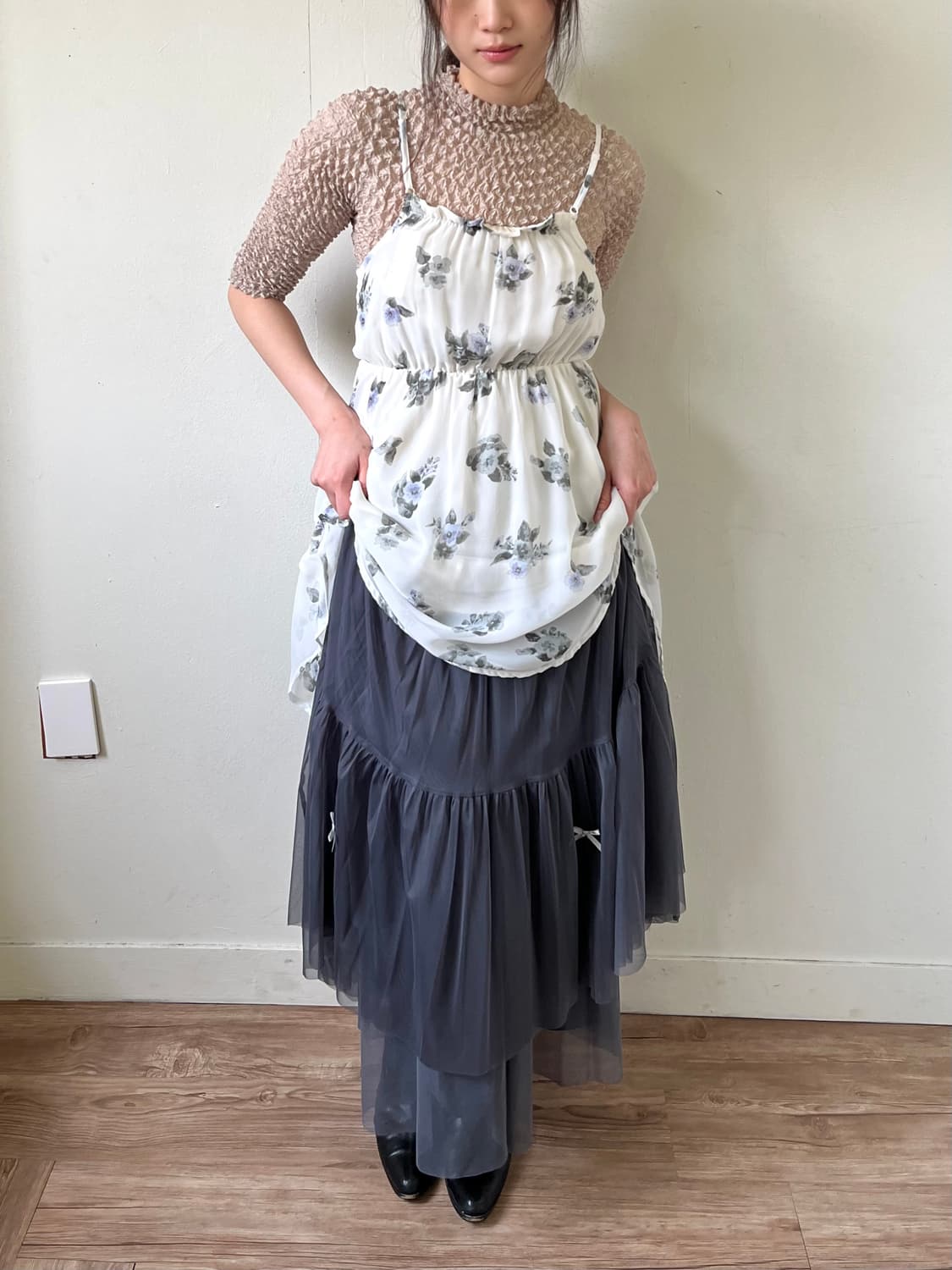 NICE CLAUP 플라워 원피스 상품이미지5