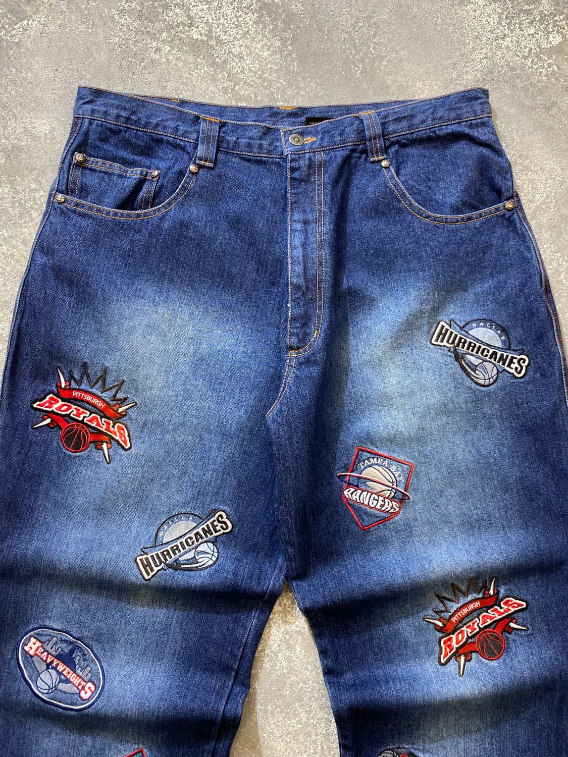 [36] 90-00s LEAK GEAR NBA 자수 루즈핏 데님팬츠 상품이미지2