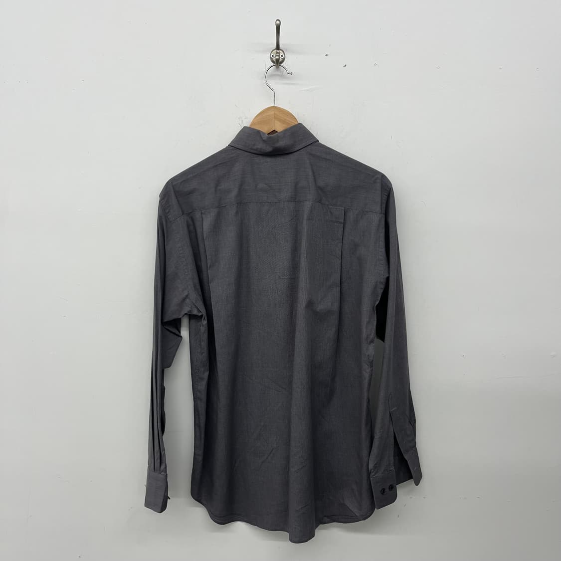 요지 야마모토 남성 셔츠 다크 그레이  Herringbone 패턴 M 상품이미지4