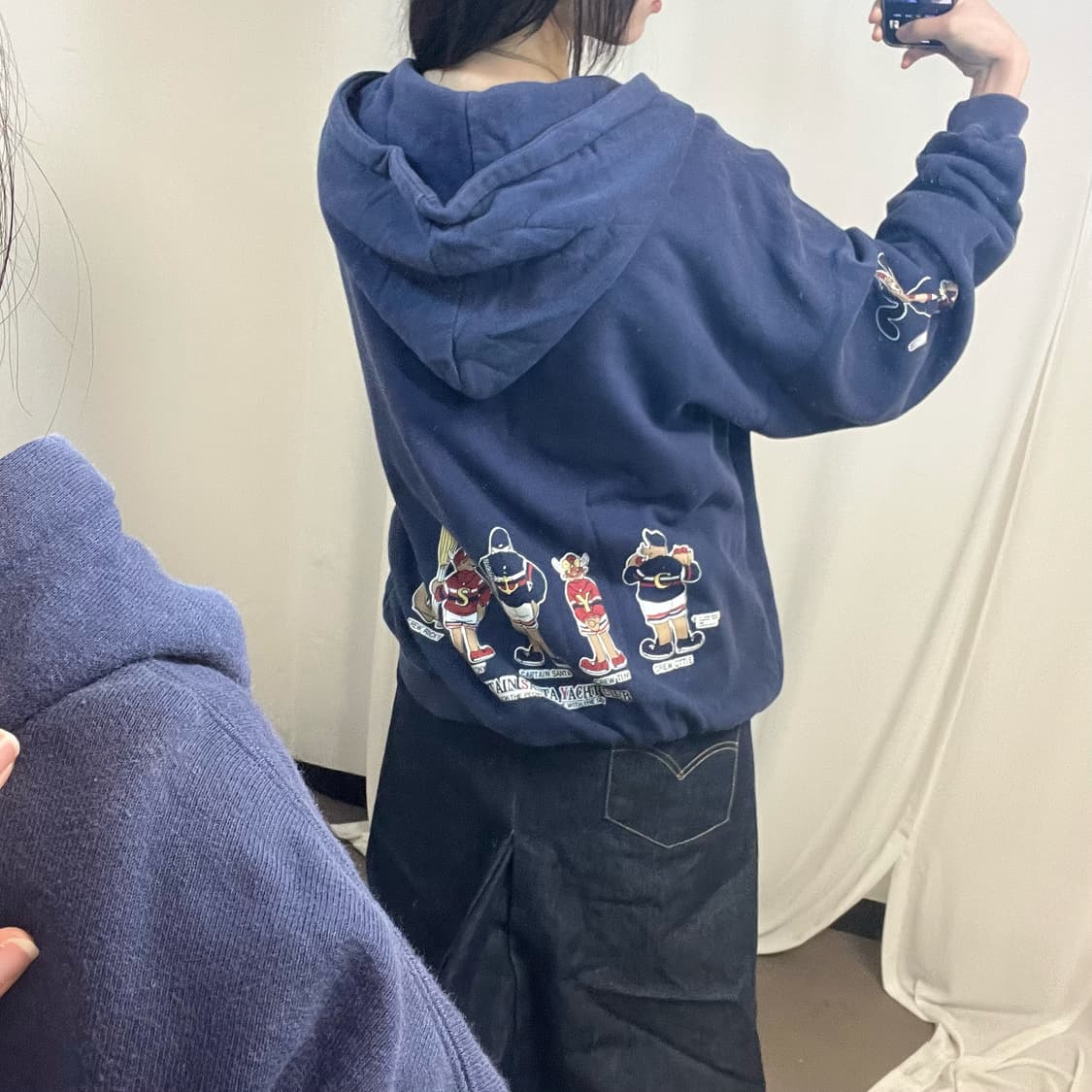 Captain Santa navy zip-up hoodie 상품이미지3
