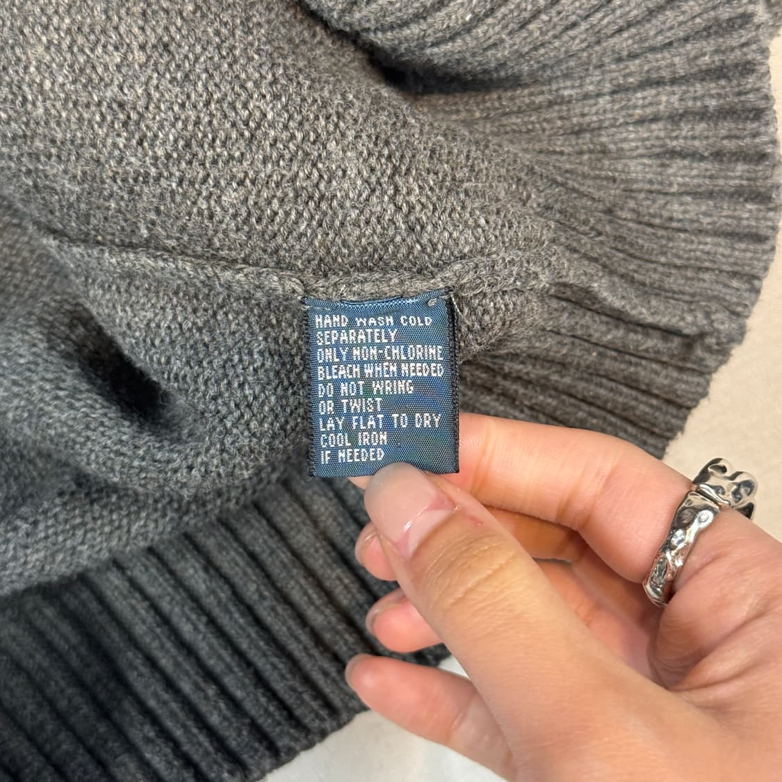 L) 폴로 랄프로렌 반집업 풀오버 헤비코튼 니트 그레이 상품이미지7