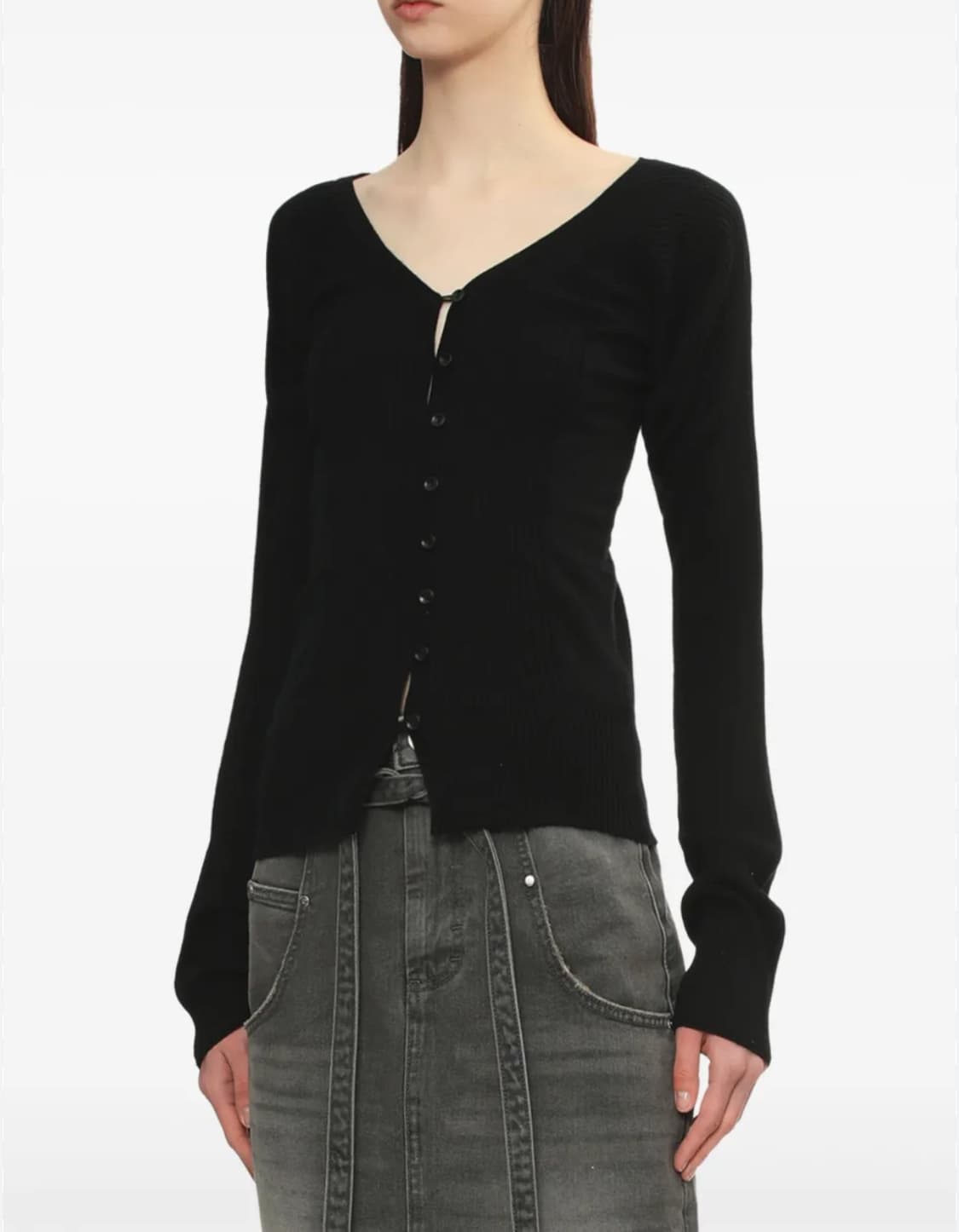 로우클래식 25FW 울 가디건 LW251KN02BK 블랙 상품이미지2