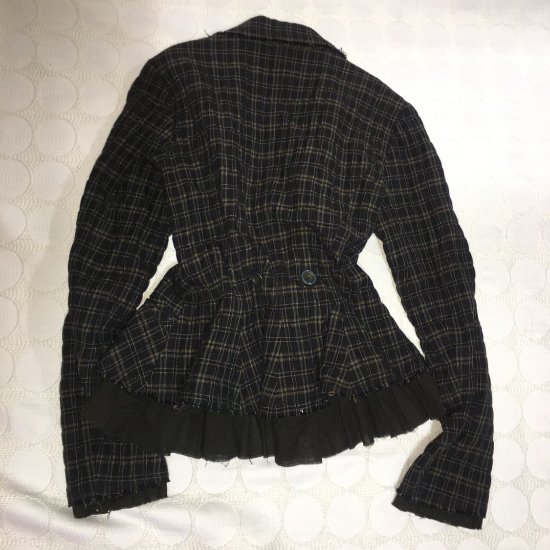 Kenzo 올풀린 밑단 체크 자켓 상품이미지3