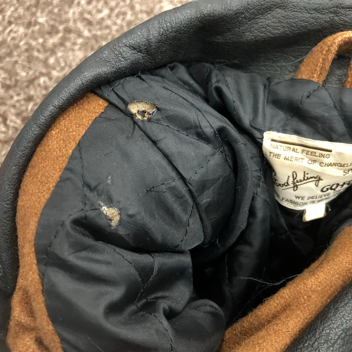 JPN 빈티지 고포드 울 소가죽 레더암 바시티 자켓  상품이미지7