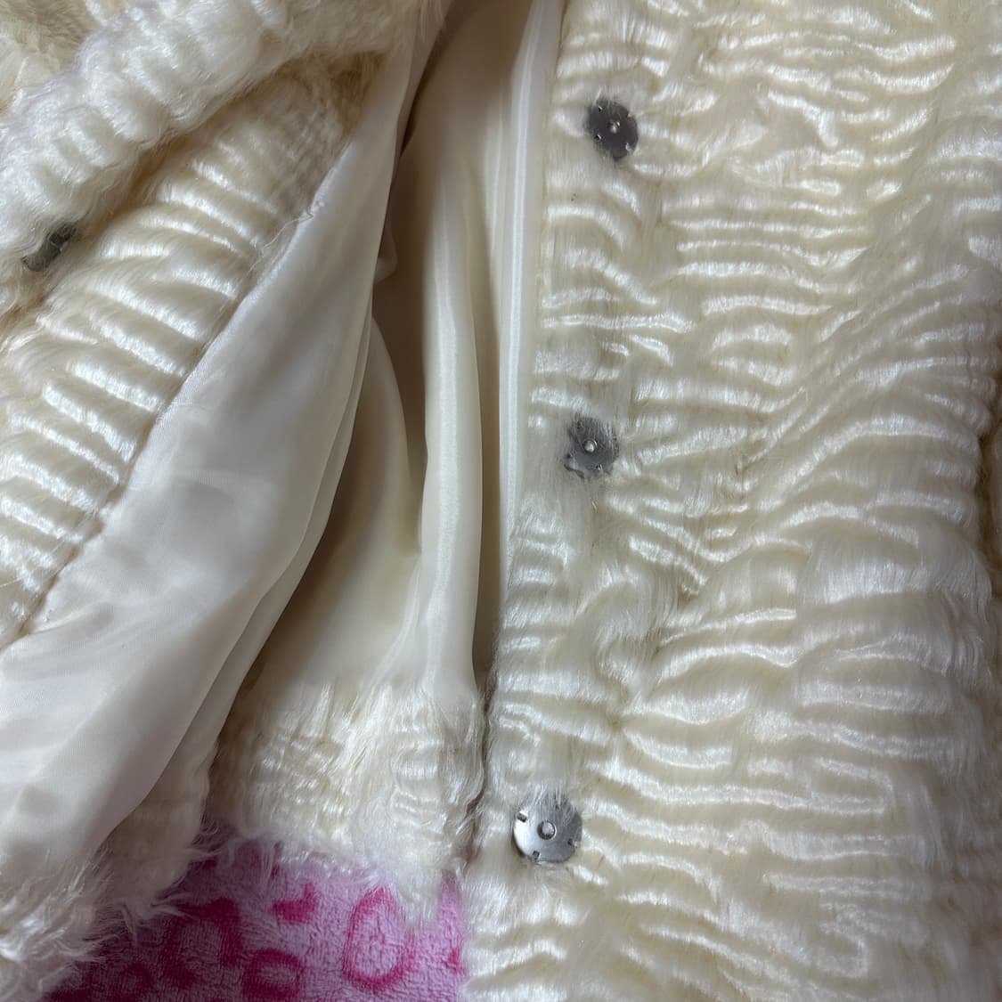 빈티지 갸루 퍼 지브라 화이트 아이보리 퍼 자켓 아우터 상품이미지3