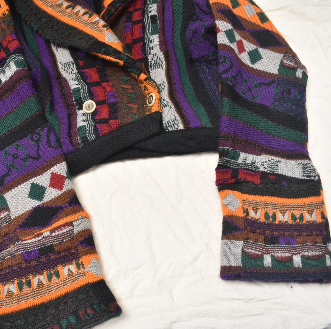 쿠지 크롭 케이블 코튼 니트 스웨터 숄카라 가디건 M N0716 상품이미지4