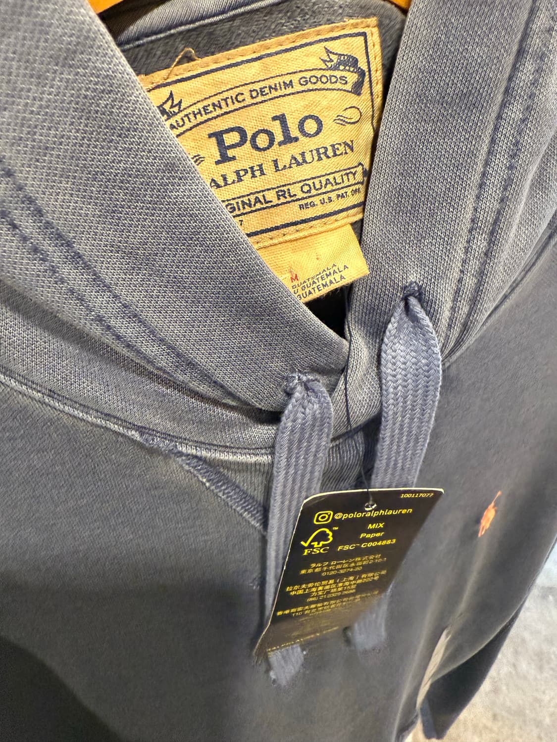 폴로 랄프로렌 오렌지포니 쿨그레이 피그먼트 후드티 상품이미지2