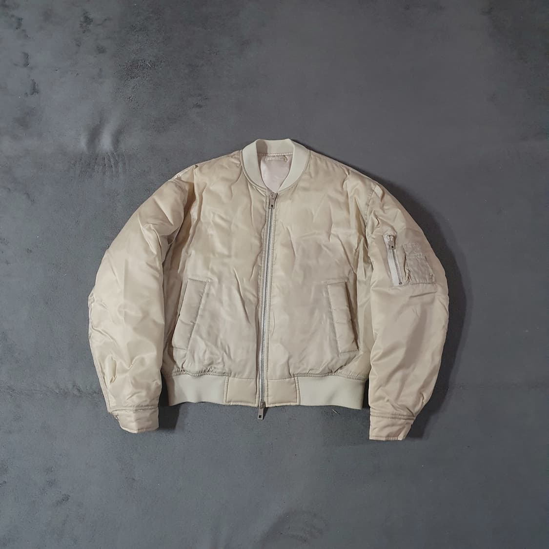 쿠어 오버핏 ma-1 자켓 L 크림베이지 상품이미지2