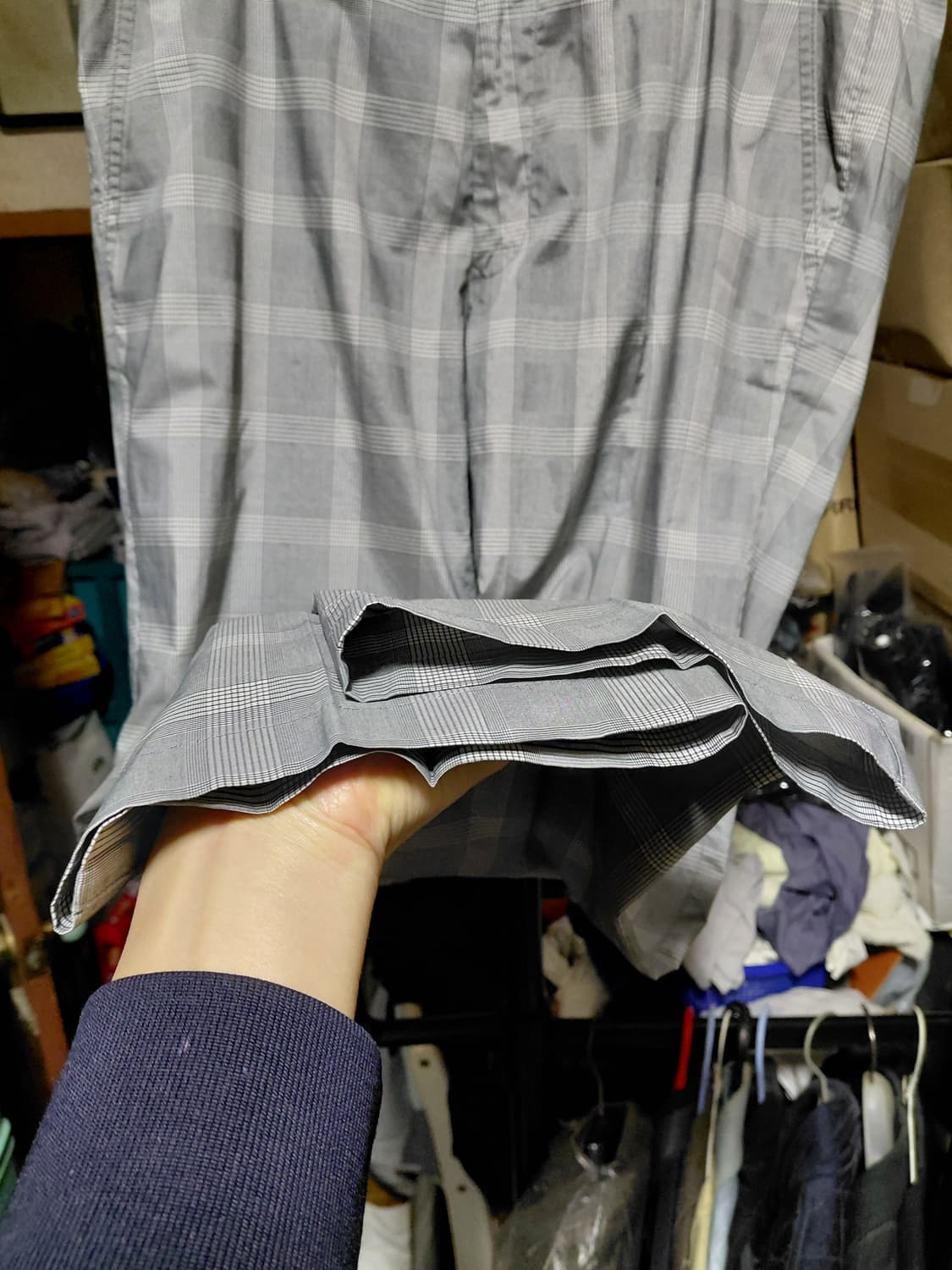 [팬텀]여름용 체크바지 35(허리둘레88센티)사이즈 상품이미지10