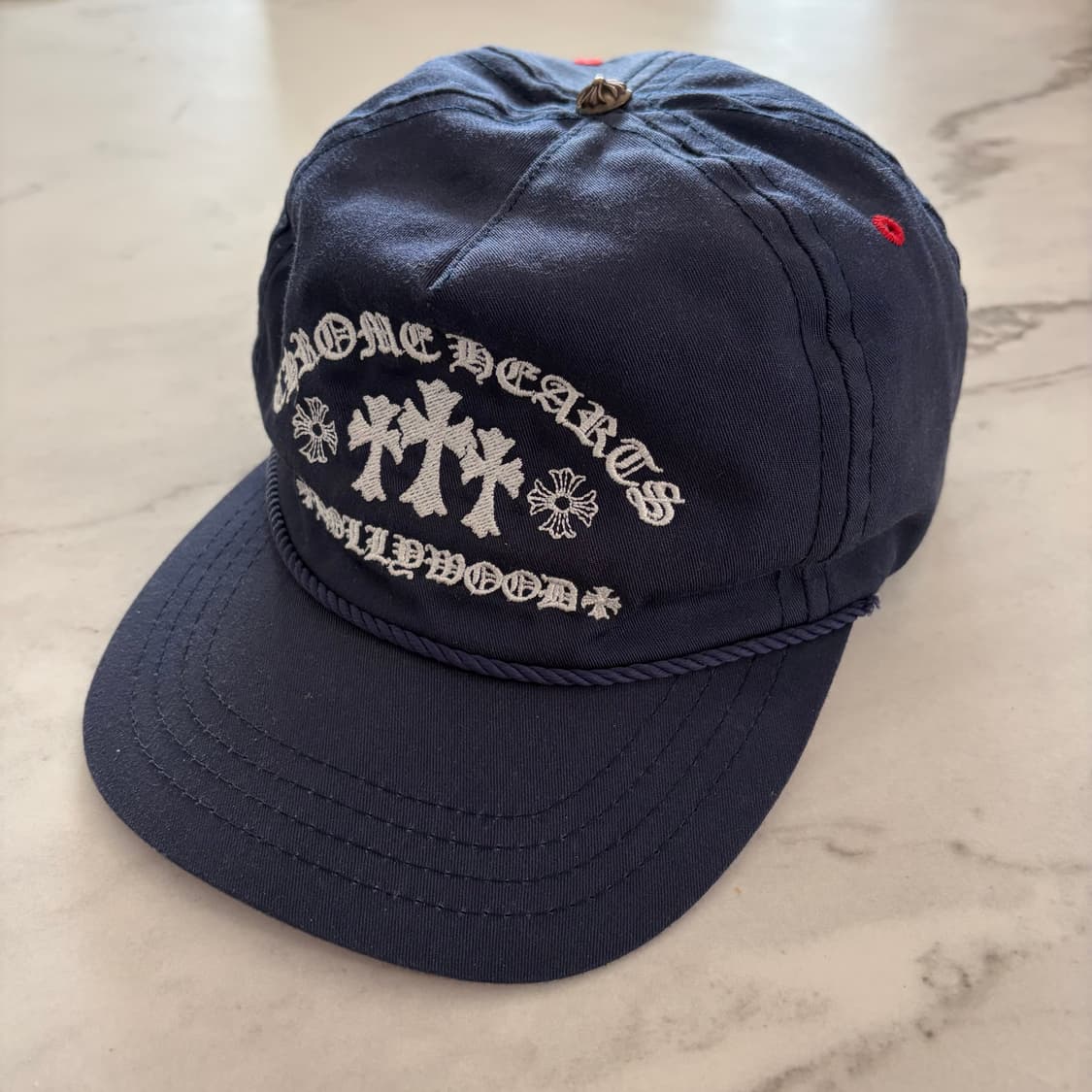 레어) 크롬하츠 세메터리 가스 스테이션 세메터리 캡 모자 네이비 OS 상품이미지2