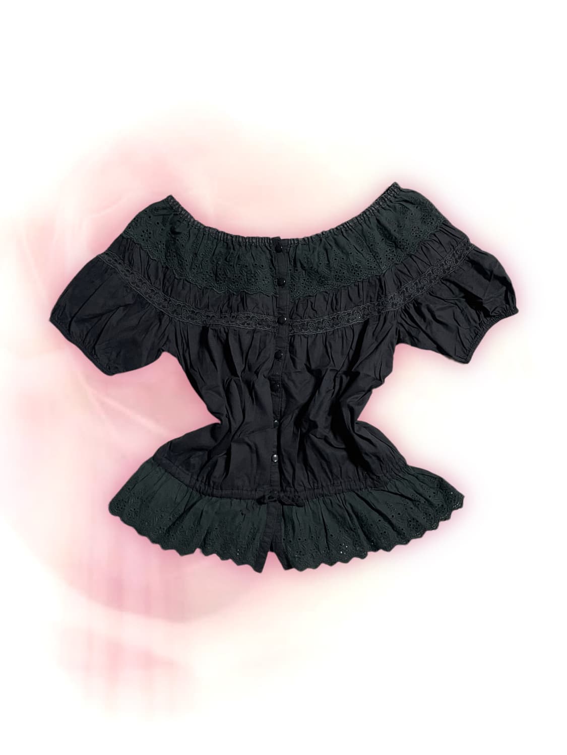 JP vintage black lace blouse 상품이미지1