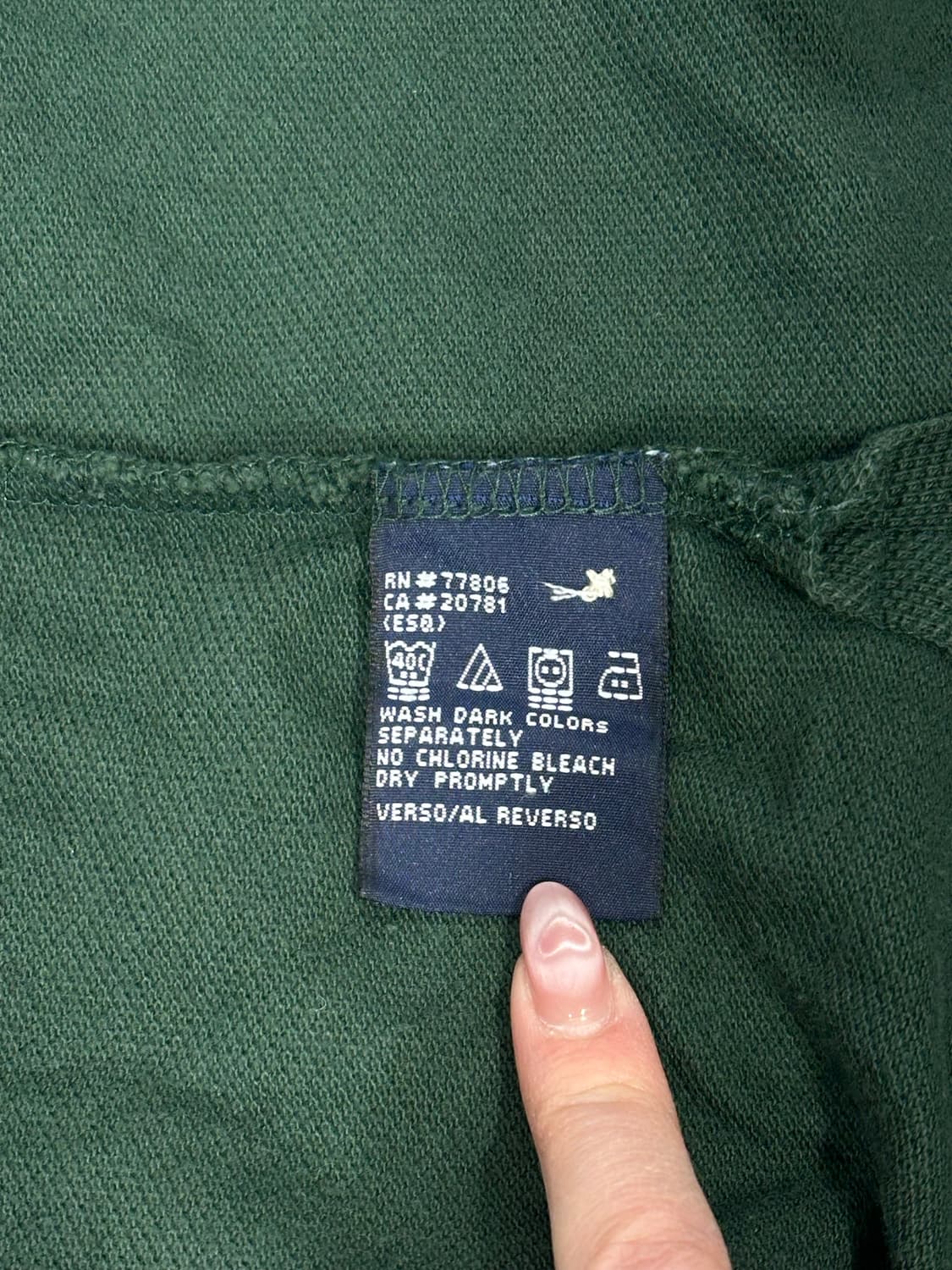 타미 힐피거 그린 오버핏 카라 긴팔티 XL 상품이미지8