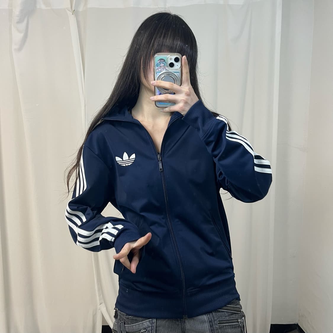 Adidas navy Firebird jersey 상품이미지2