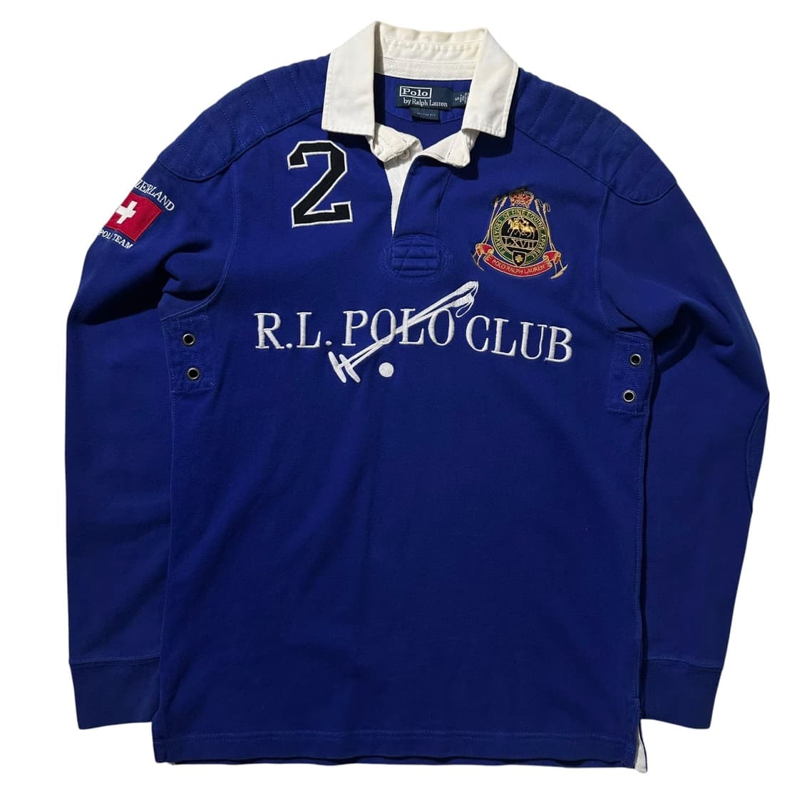 폴로 랄프로렌 스위스 폴로팀 크레스트 로고 럭비 카라 티셔츠 상품이미지1