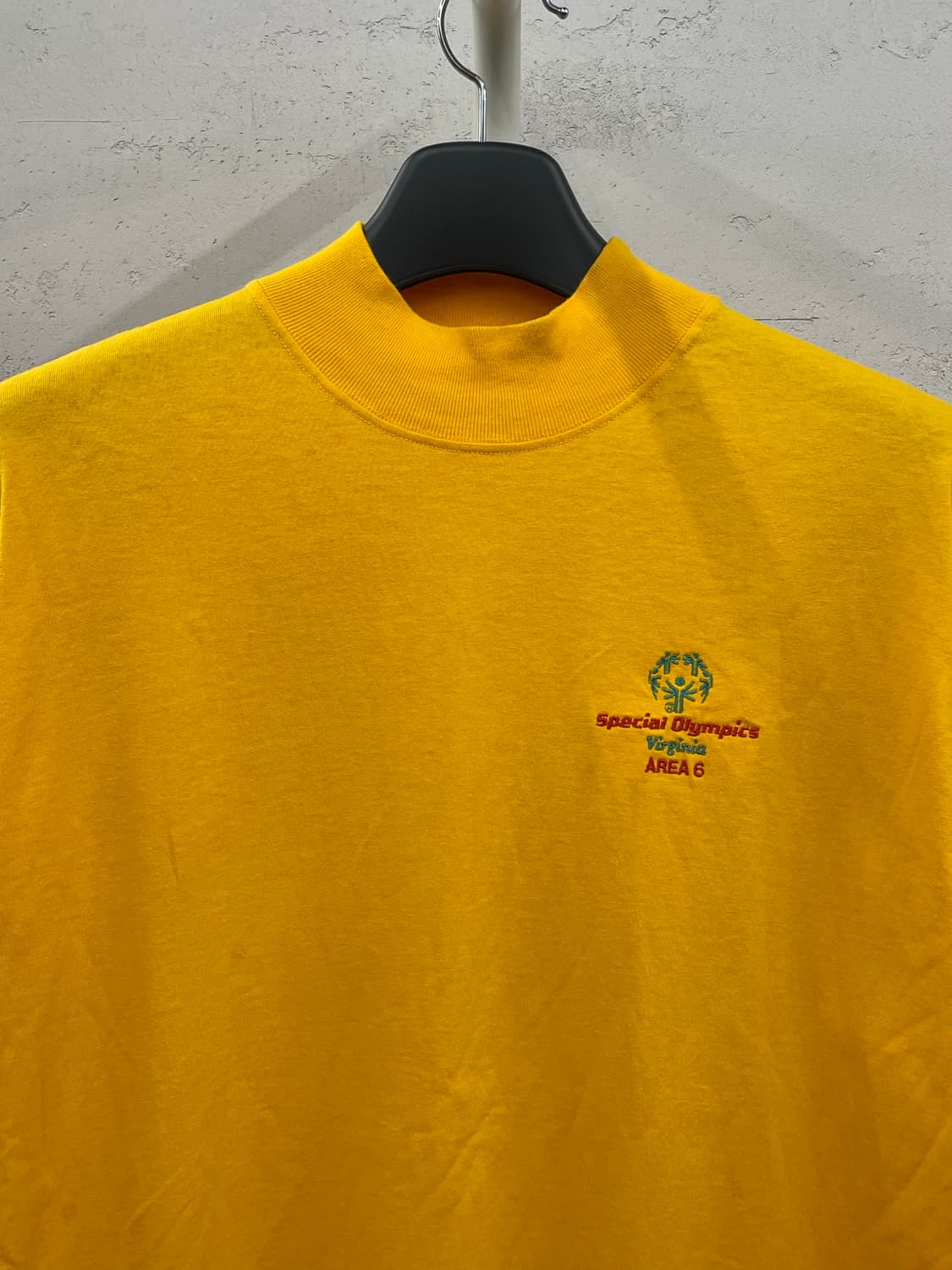 빈티지 미국생산 노란색 모크넥 싱글스티치 롱슬리브 L 상품이미지3