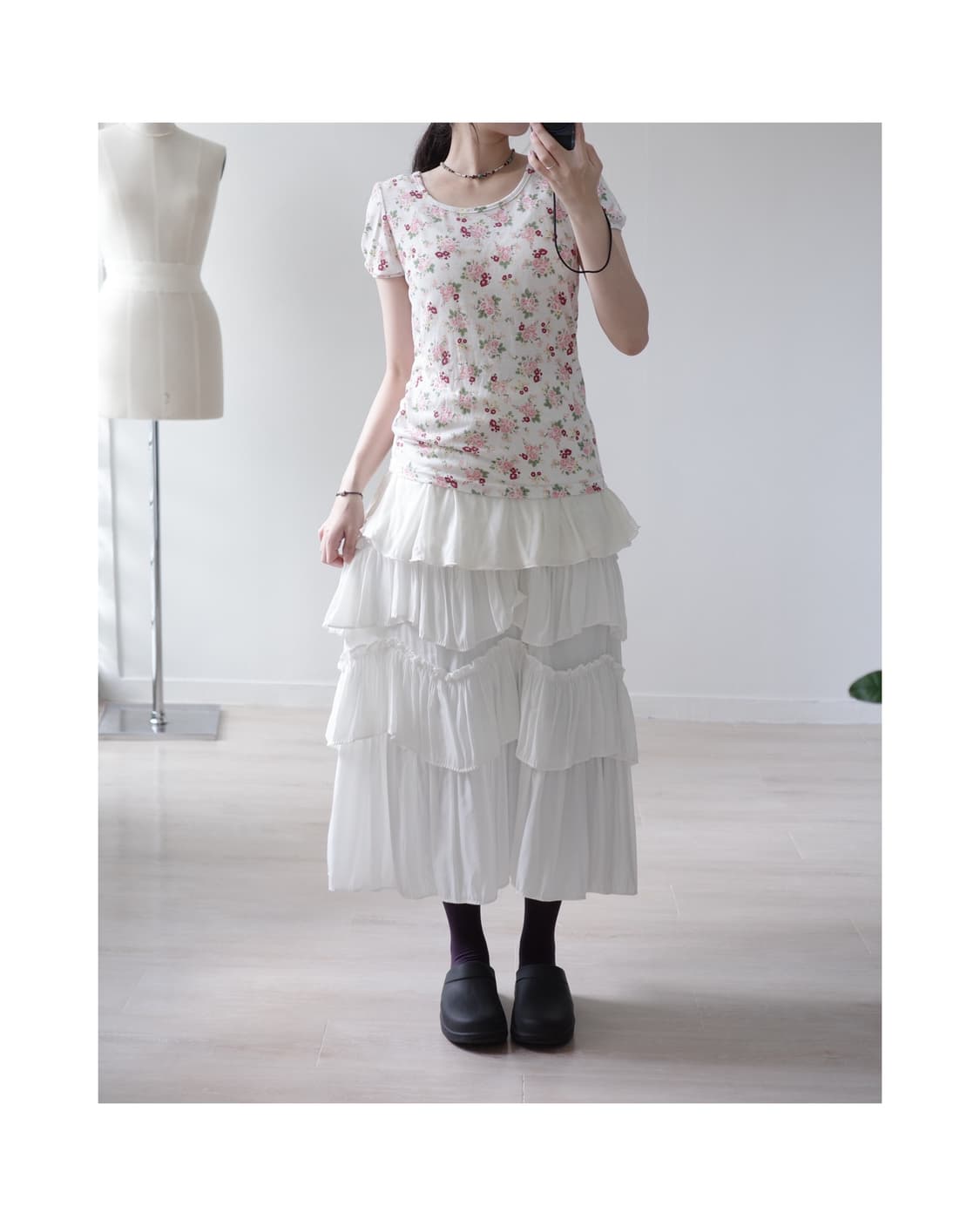  Organic floral half tee-shirts 상품이미지5