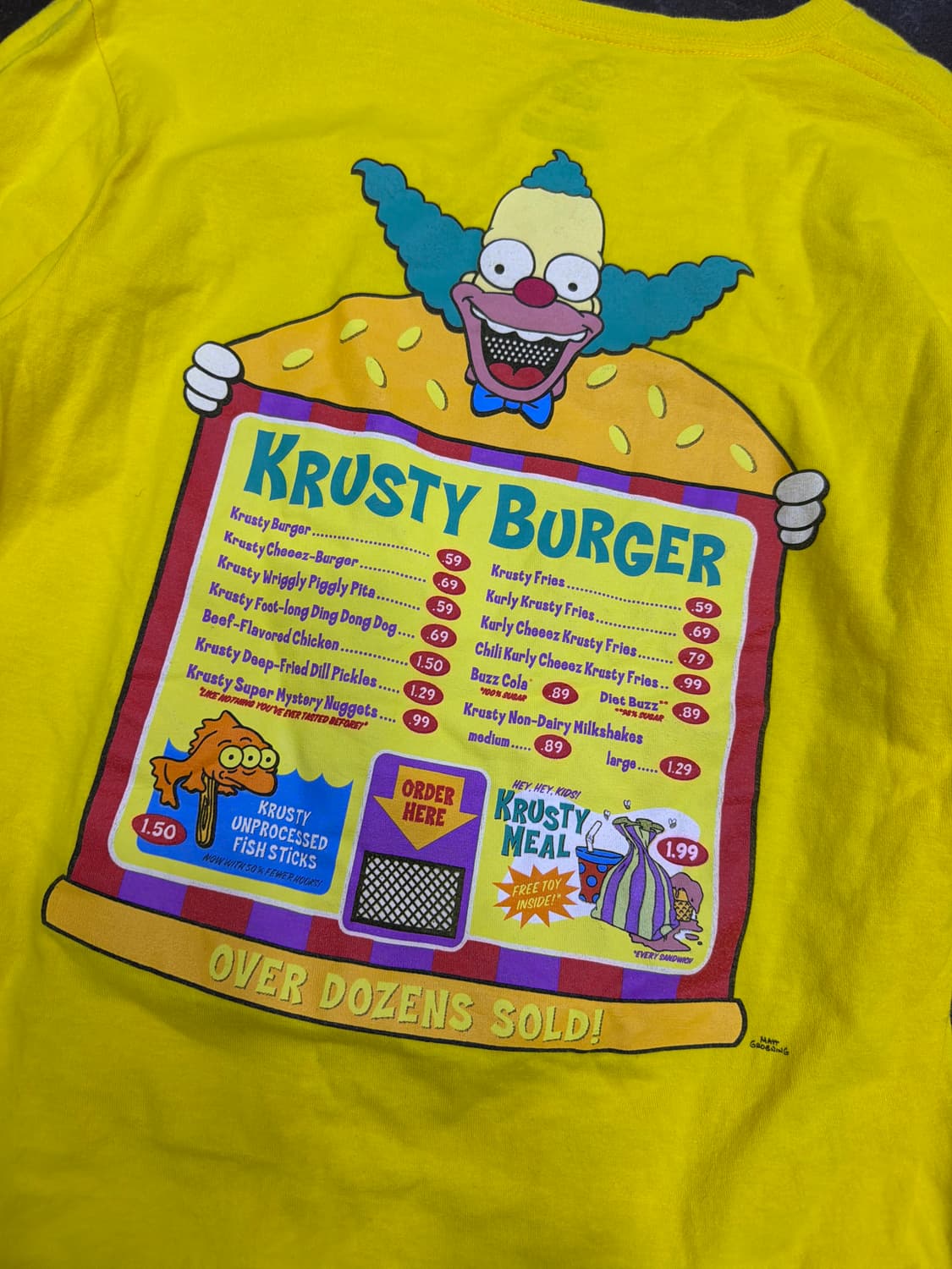 반스 x 심슨가족 크러스티 버거 클래식핏 긴팔티 옐로우 S 상품이미지6