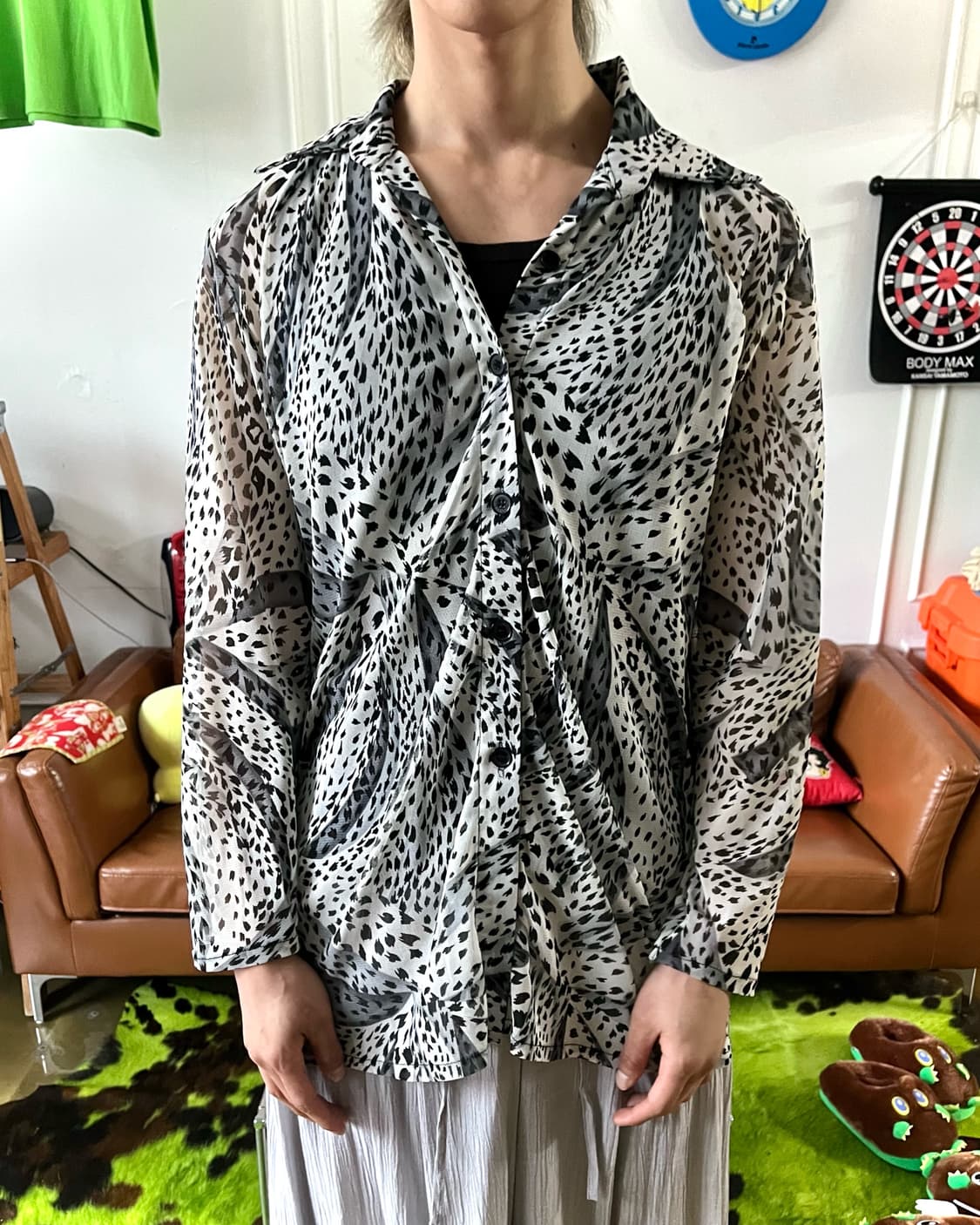 Jpn Vintage White Leopard Graphic shirt 상품이미지2