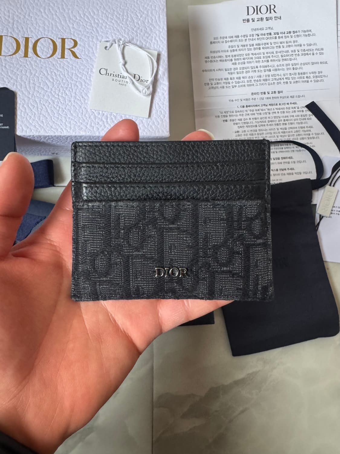 디올 오블리크 카드지갑 풀박스 상품이미지2