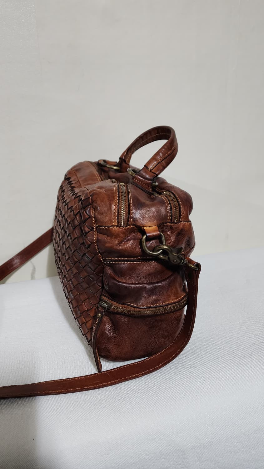 이태리 가죽 위빙 크로스백 토트백 여행용 가방 상품이미지3