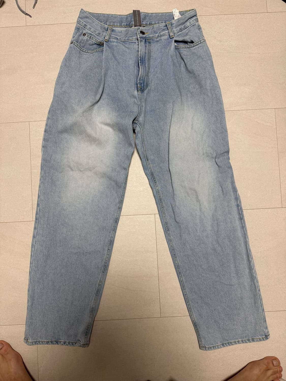 언어팩티드 연청 와이드팬츠 32사이즈 상품이미지1