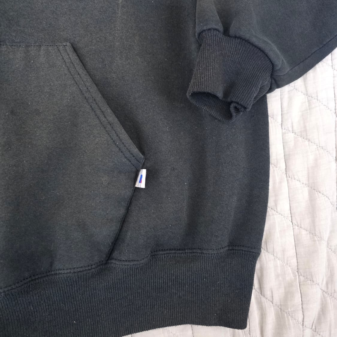 [XL] 90s USA 빈티지 러셀 애슬레틱 후드집업 블랙 하드페이드 상품이미지3