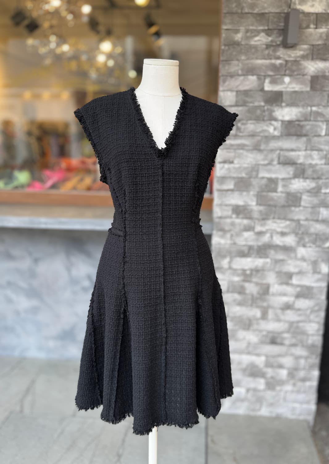 {파격할인}촬영용 의상Rebecca Taylor 블랙 트위드 원피스 Si 상품이미지1